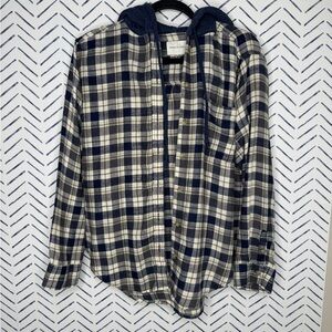 American Eagle button down Shirt hoodie flannel plaid Small